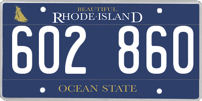 RI license plate 602860