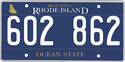 RI license plate 602862