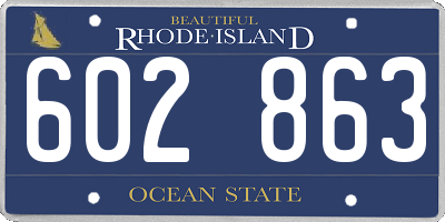 RI license plate 602863