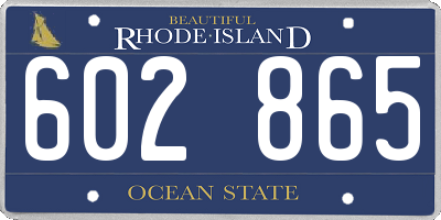 RI license plate 602865