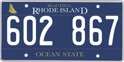 RI license plate 602867