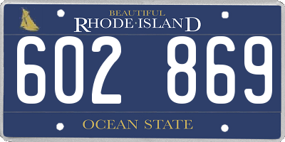 RI license plate 602869