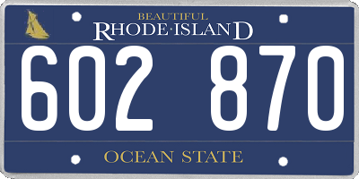 RI license plate 602870