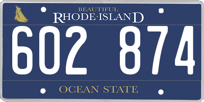 RI license plate 602874