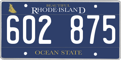 RI license plate 602875