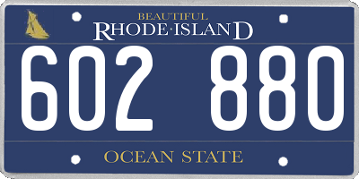 RI license plate 602880