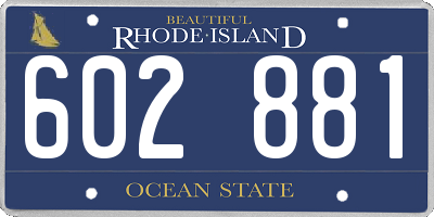 RI license plate 602881