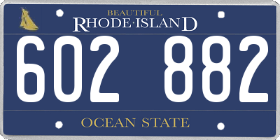 RI license plate 602882