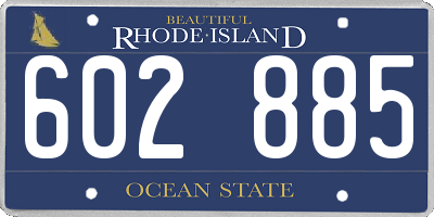 RI license plate 602885