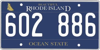 RI license plate 602886