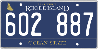 RI license plate 602887