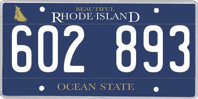 RI license plate 602893