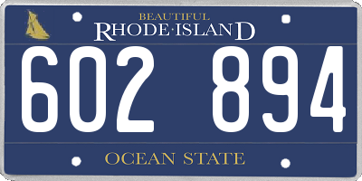 RI license plate 602894