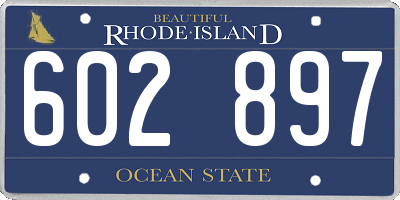 RI license plate 602897