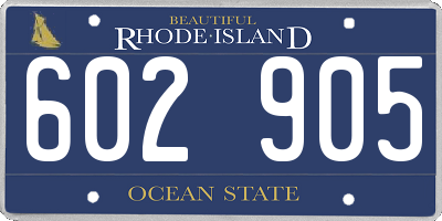 RI license plate 602905