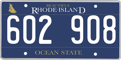 RI license plate 602908