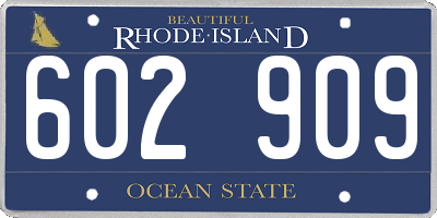 RI license plate 602909
