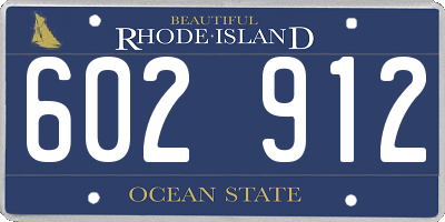 RI license plate 602912