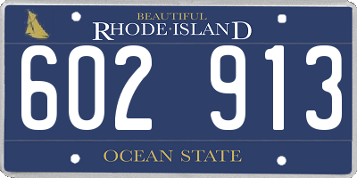 RI license plate 602913