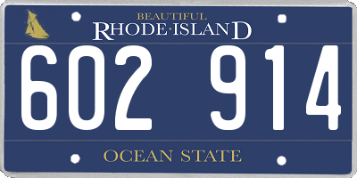 RI license plate 602914