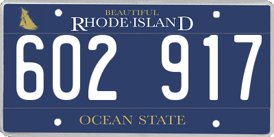 RI license plate 602917