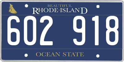 RI license plate 602918