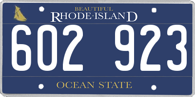 RI license plate 602923