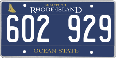 RI license plate 602929