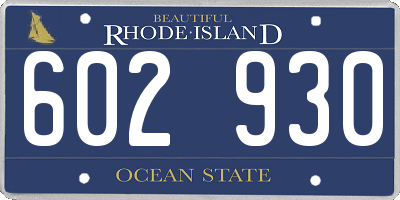RI license plate 602930