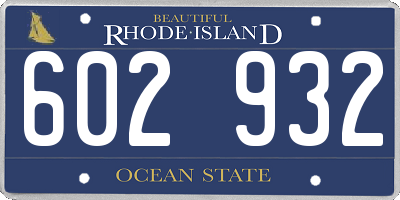 RI license plate 602932
