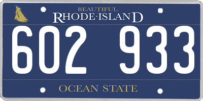 RI license plate 602933