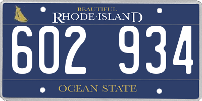 RI license plate 602934