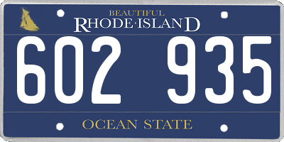 RI license plate 602935