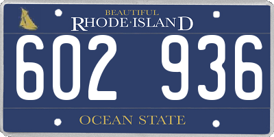 RI license plate 602936
