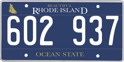 RI license plate 602937
