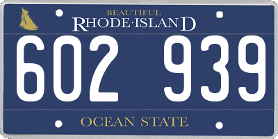 RI license plate 602939