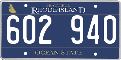 RI license plate 602940