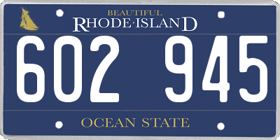 RI license plate 602945