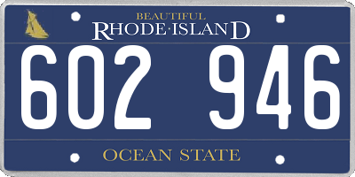 RI license plate 602946