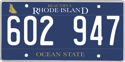 RI license plate 602947