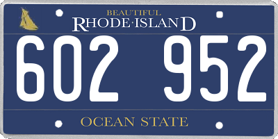 RI license plate 602952