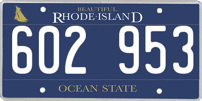 RI license plate 602953