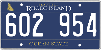 RI license plate 602954