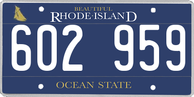 RI license plate 602959