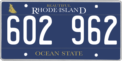 RI license plate 602962