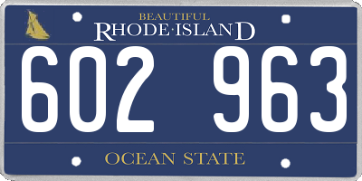 RI license plate 602963