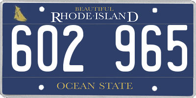 RI license plate 602965
