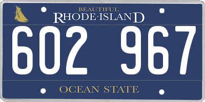 RI license plate 602967