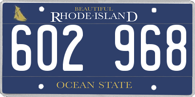 RI license plate 602968