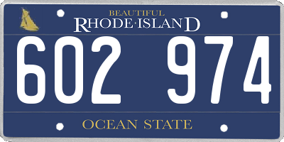 RI license plate 602974